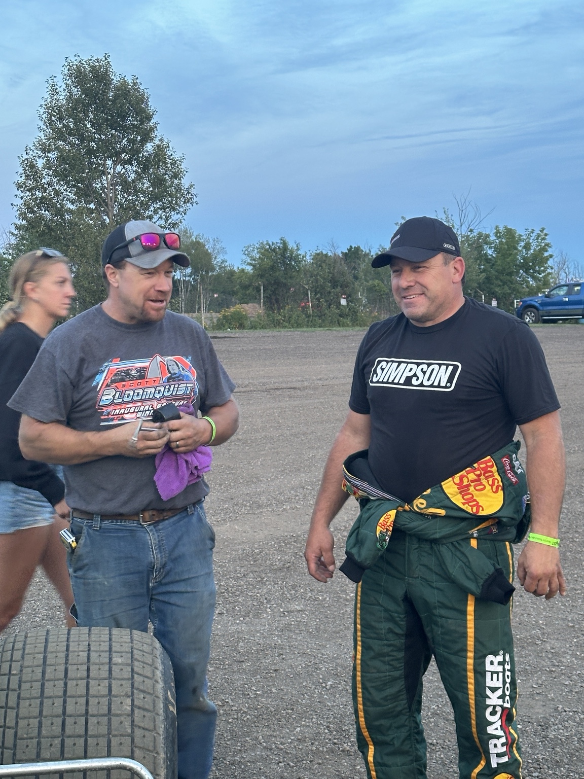 Race team discussing setup at the track